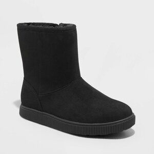 Girls' Holland‎ Zipper Shearling Style Boots - Cat & Jack™ Black